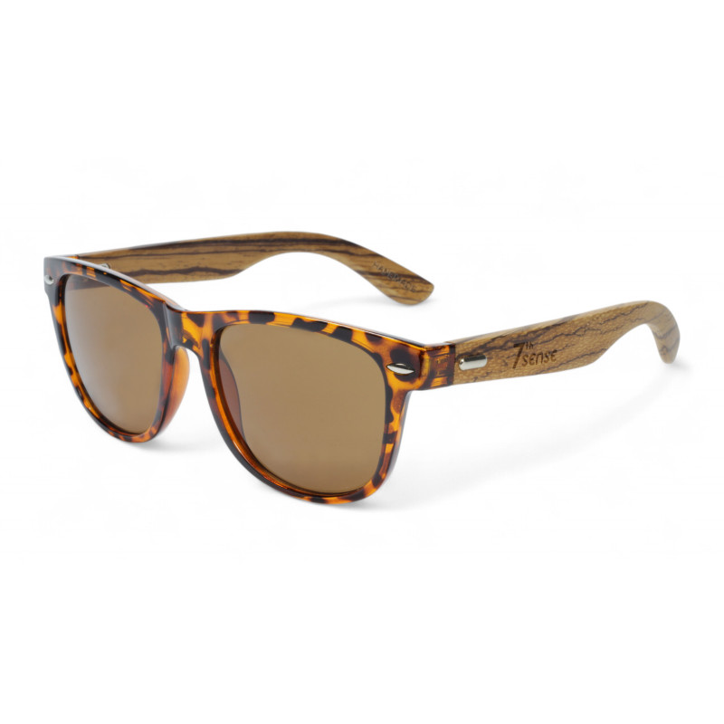 Слънчеви очила с дървена рамка 7th Sense Joy brown tortoise