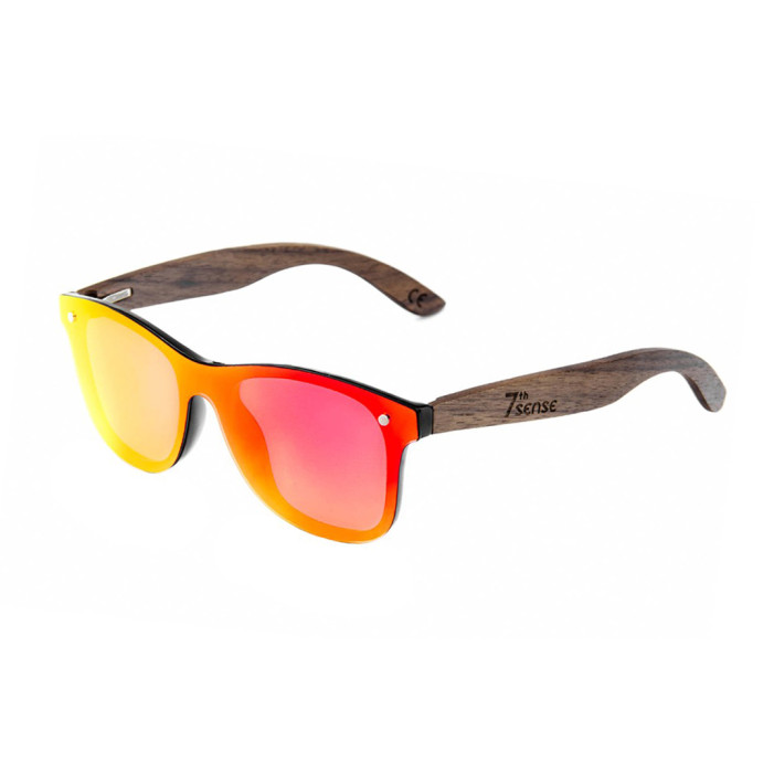 Слънчеви очила с дървена рамка 7th Sense Gravity Polarized Red Mirror