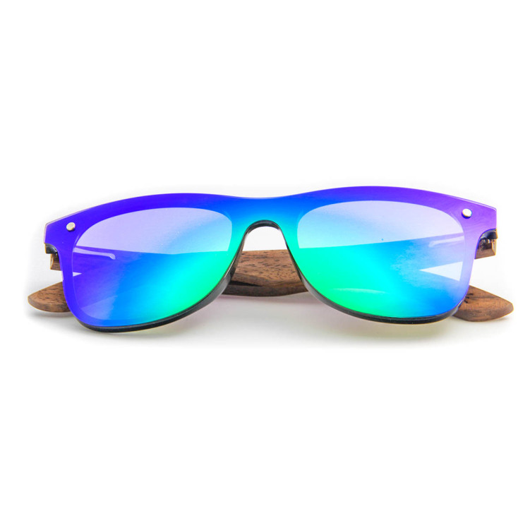 Слънчеви очила с дървена рамка 7th Sense Gravity Polarized Green Mirror