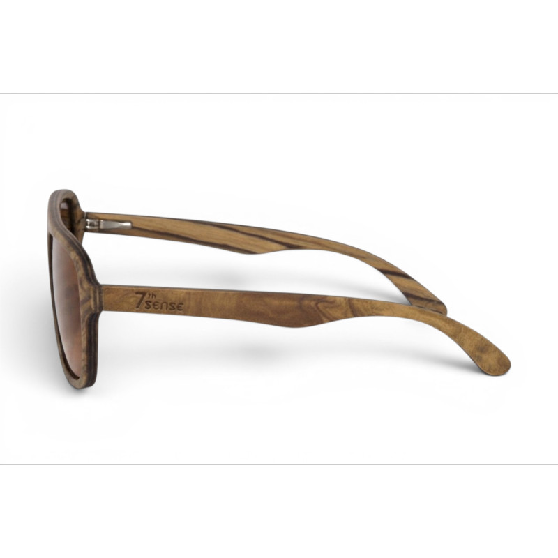 Дървени слънчеви очила 7th Sense Driftwood Brown Polarized