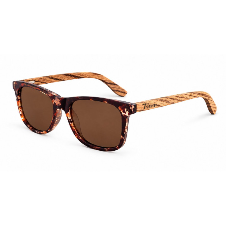 Дървени слънчеви очила 7th Sense Terra Brown Polarized