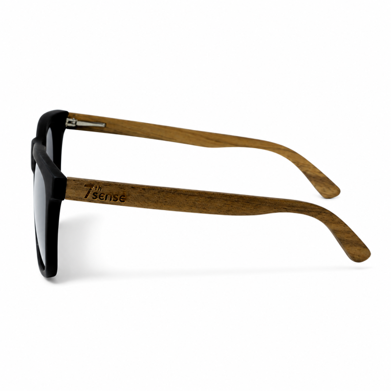 Слънчеви очила с дървени дръжки 7th Sense Havana black matte