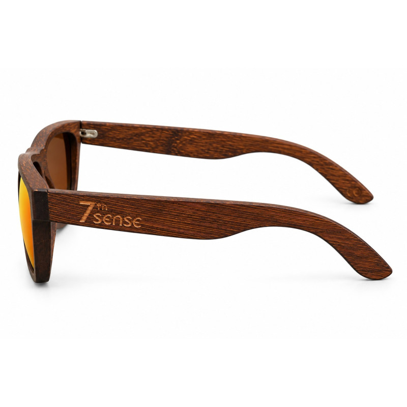 Дървени слънчеви очила 7th Sense Kanye Orange Polarized