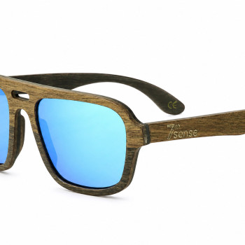Дървени слънчеви очила 7th Sense Driftwood Blue Polarized