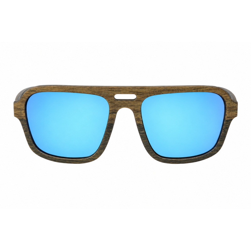 Дървени слънчеви очила 7th Sense Driftwood Blue Polarized